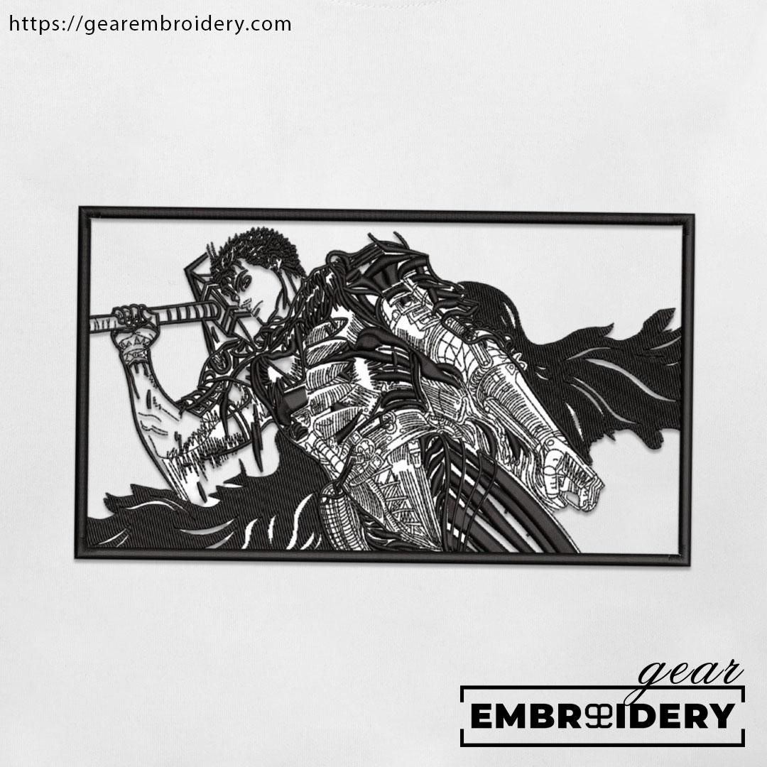 Guts Berserki Anime Embroidered Design Personalized Embroidered T Shirt Sweatshirt Hoodie Clothing B018