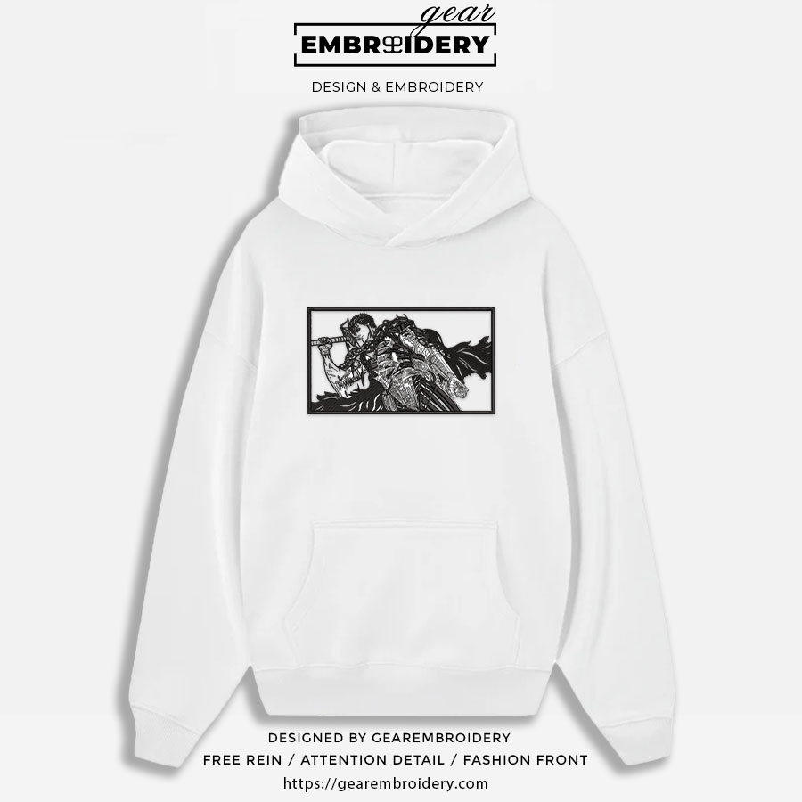 Guts Berserki Anime Embroidered Design Personalized Embroidered T Shirt Sweatshirt Hoodie Clothing B018