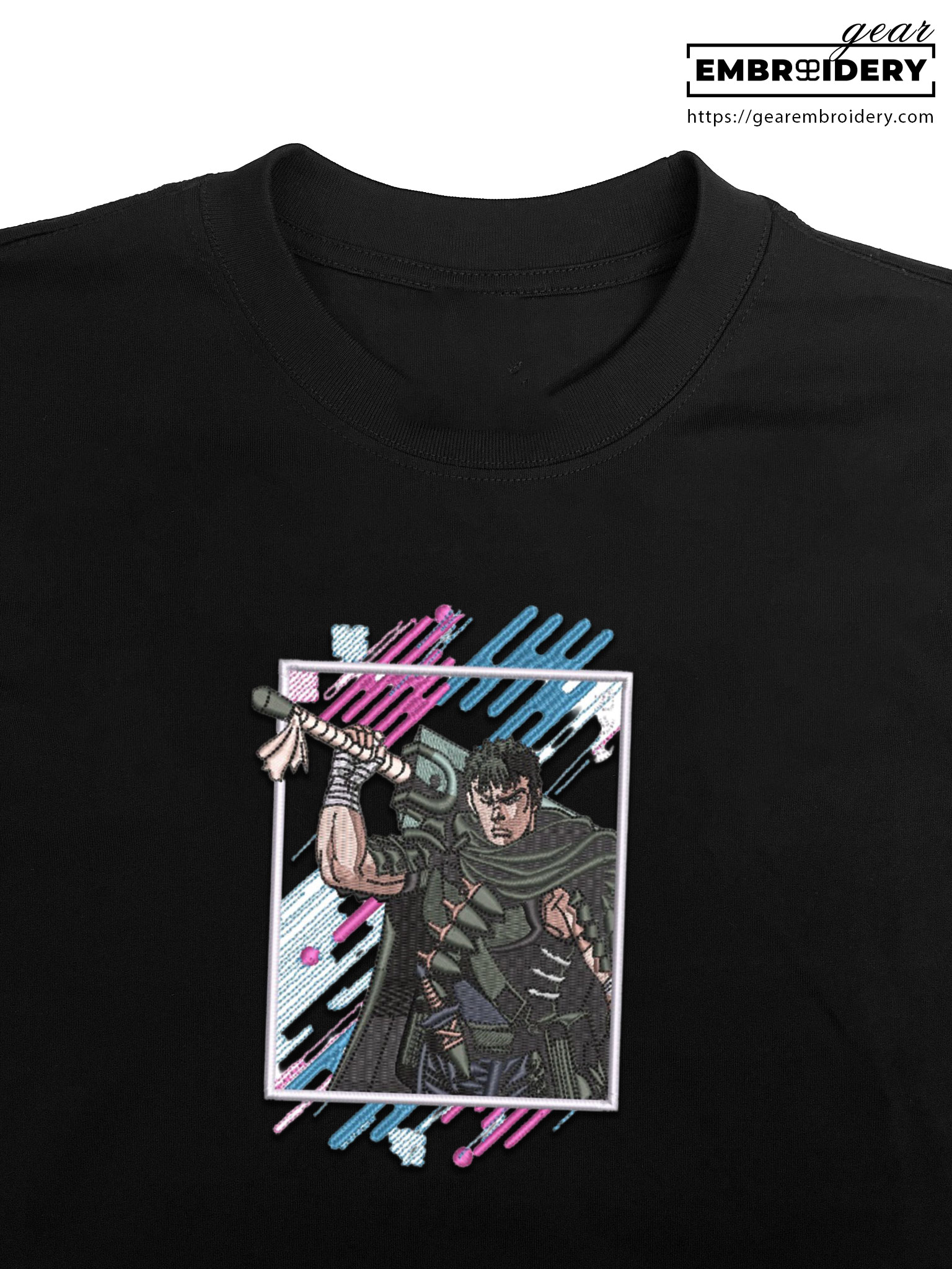 Guts Berserki Anime Embroidered Design Personalized Embroidered T Shirt Sweatshirt Hoodie Clothing B019