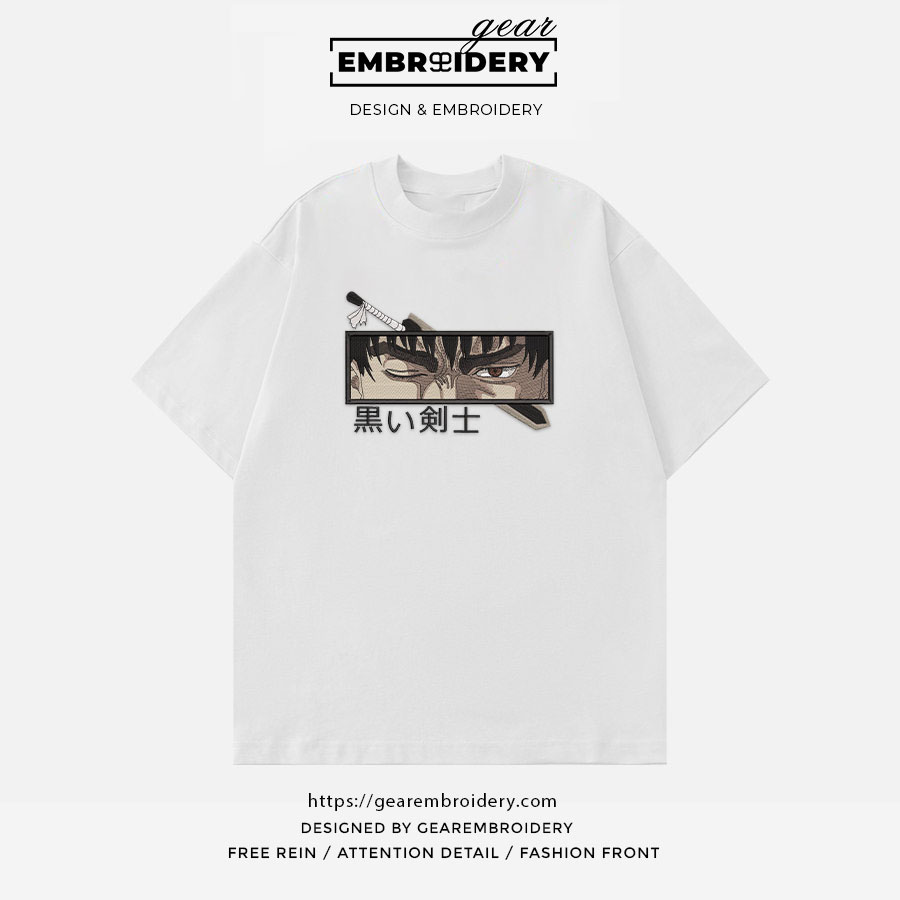 Guts eyes Berserki Anime Embroidered Design Personalized Embroidered T Shirt Sweatshirt Hoodie Clothing B020