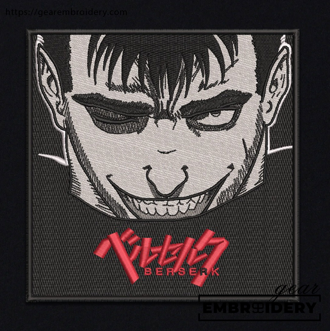 Guts smile Berserki Anime Embroidered Design Personalized Embroidered T Shirt Sweatshirt Hoodie Clothing B030