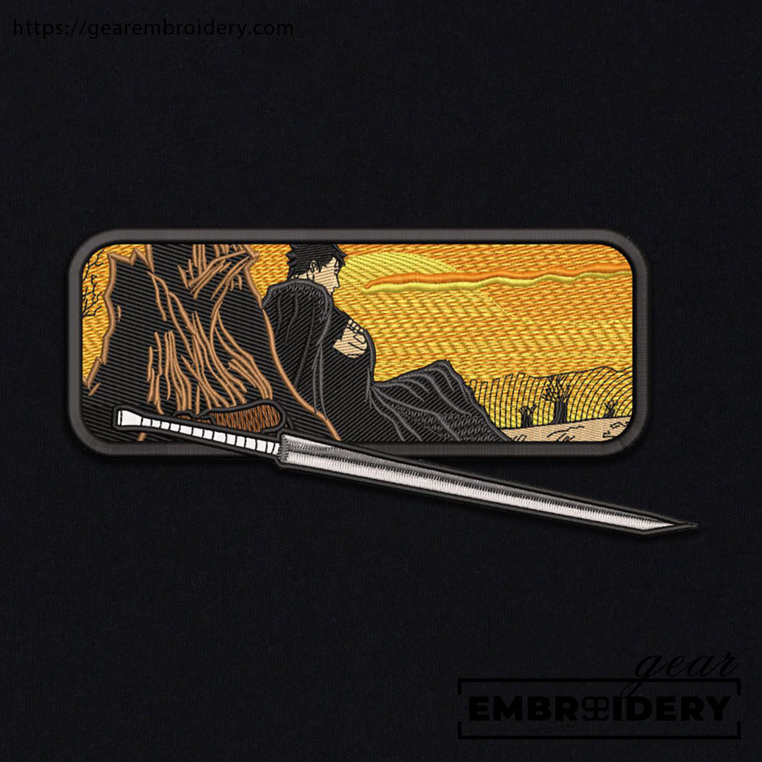 Guts sunset Berserki Anime Embroidered Design Personalized Embroidered T Shirt Sweatshirt Hoodie Clothing B031