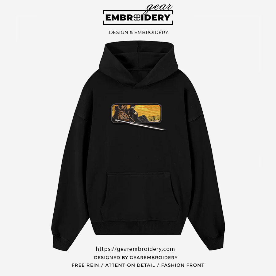 Guts sunset Berserki Anime Embroidered Design Personalized Embroidered T Shirt Sweatshirt Hoodie Clothing B031