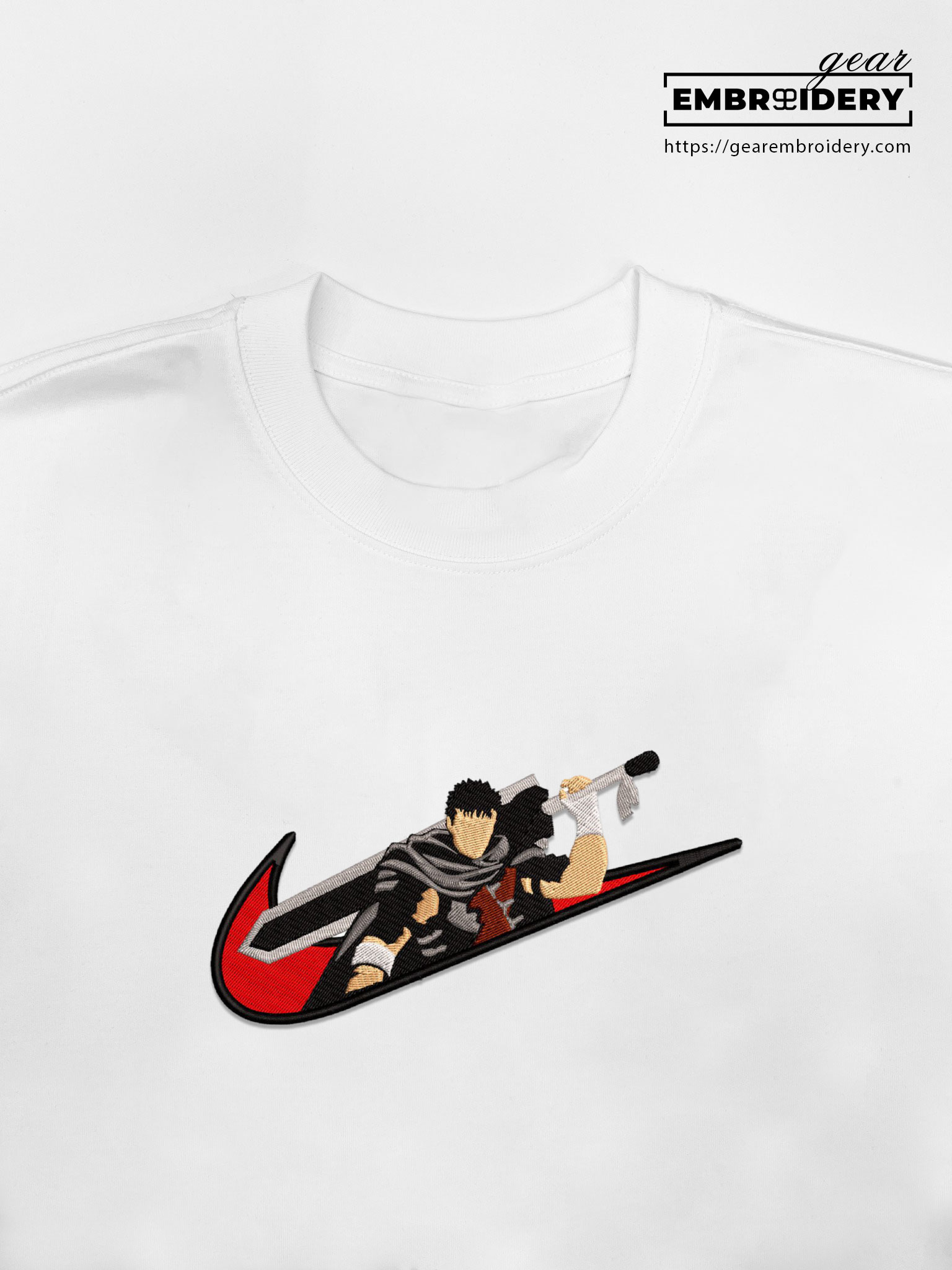 Guts swoosh nike Berserk Anime Embroidered Design Personalized Embroidered T Shirt Sweatshirt Hoodie Clothing B032