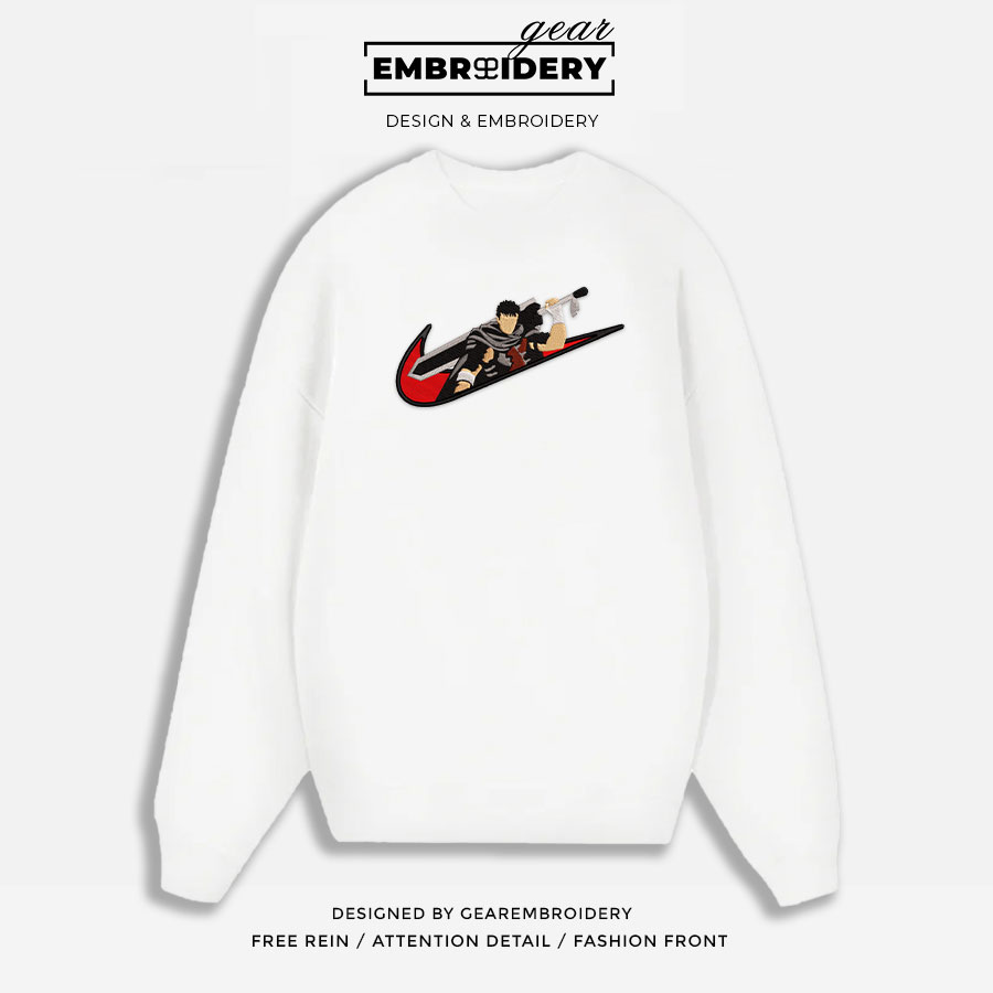 Guts swoosh nike Berserk Anime Embroidered Design Personalized Embroidered T Shirt Sweatshirt Hoodie Clothing B032