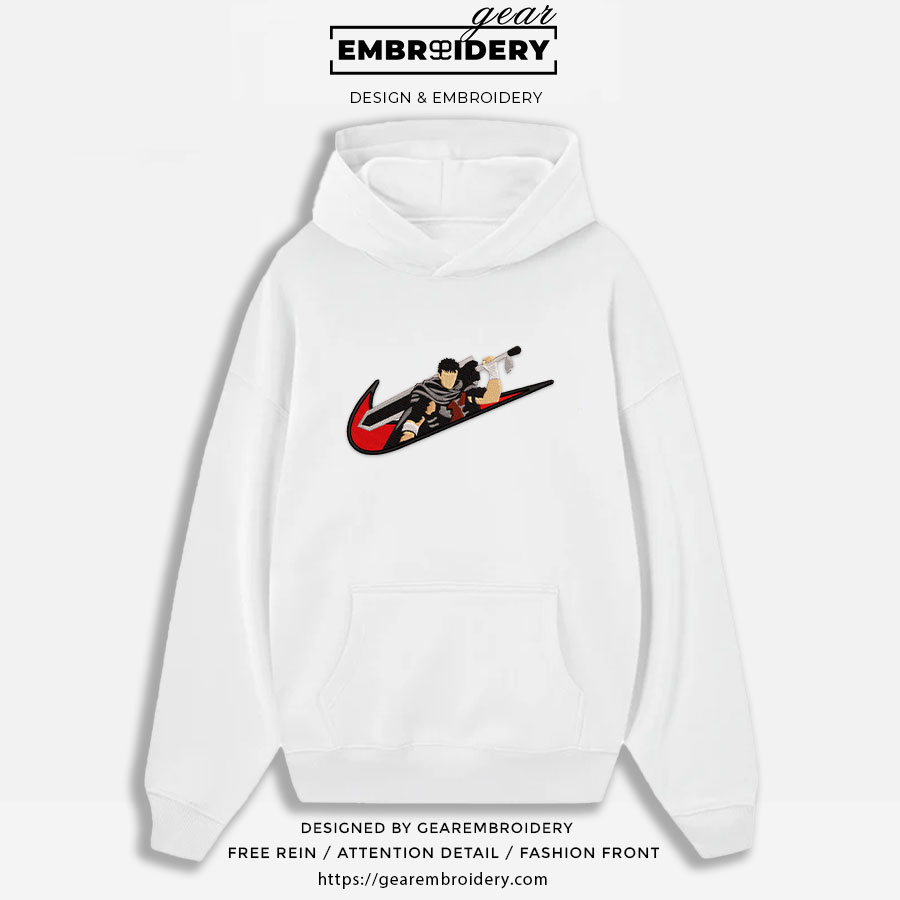 Guts swoosh nike Berserk Anime Embroidered Design Personalized Embroidered T Shirt Sweatshirt Hoodie Clothing B032