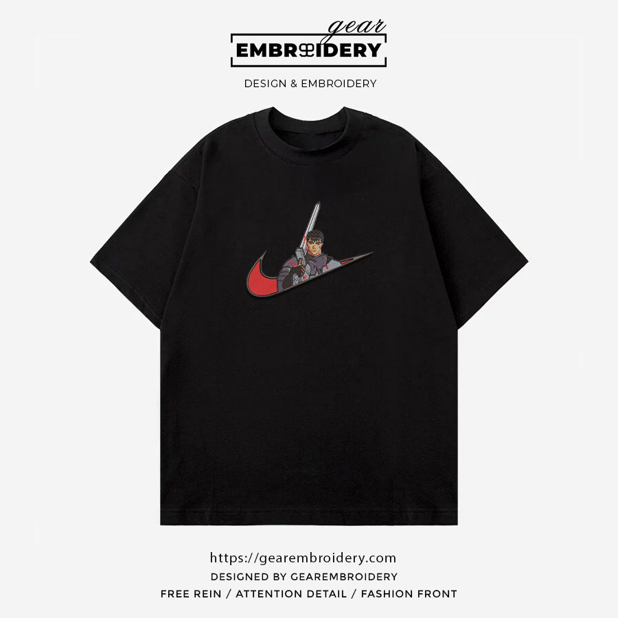 Guts swoosh nike Berserk Anime Embroidered Design Personalized Embroidered T Shirt Sweatshirt Hoodie Clothing B035