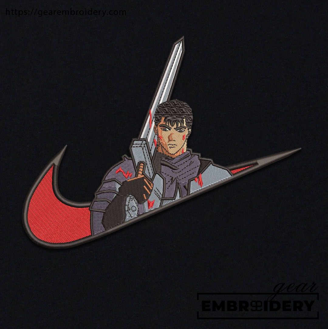 Guts swoosh nike Berserk Anime Embroidered Design Personalized Embroidered T Shirt Sweatshirt Hoodie Clothing B035