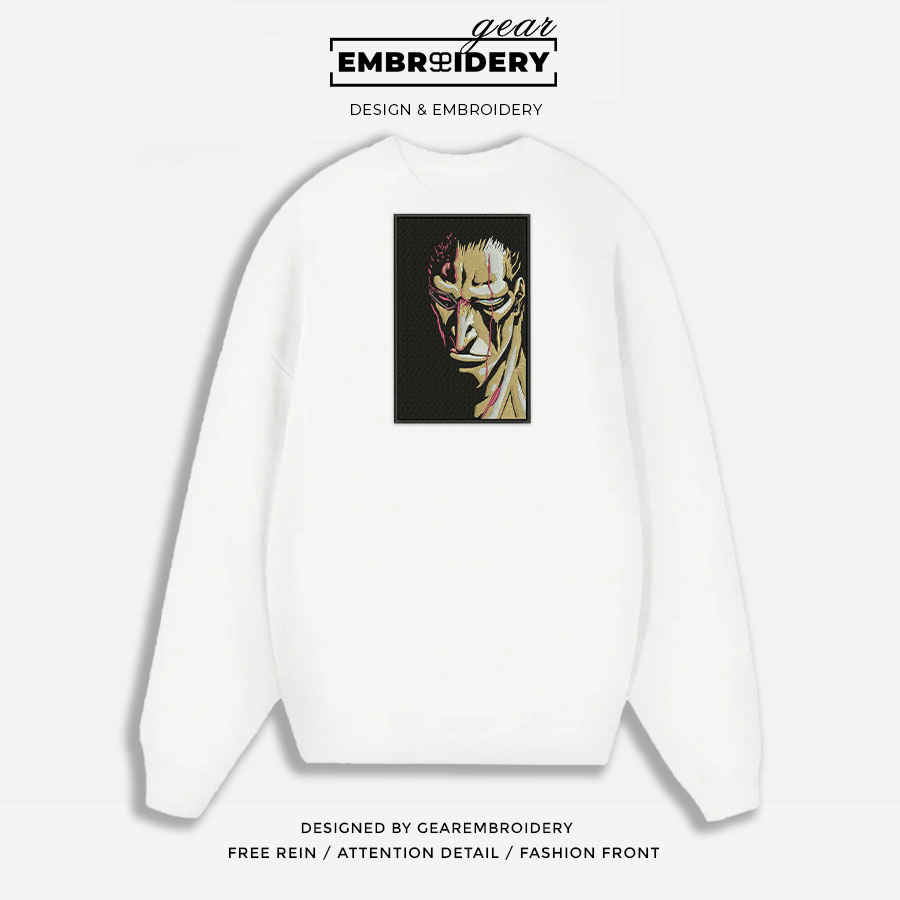 Kenpachi Zaraki Bleach Anime Embroidered Design Personalized Embroidered T Shirt Sweatshirt Hoodie Clothing BL027