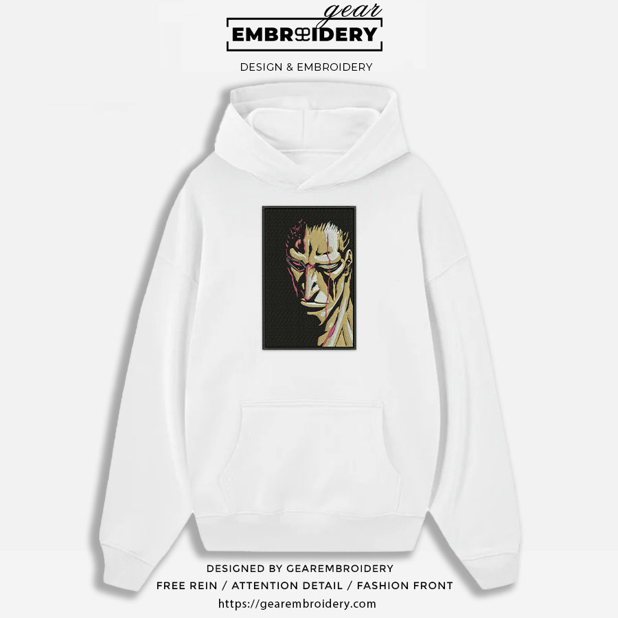 Kenpachi Zaraki Bleach Anime Embroidered Design Personalized Embroidered T Shirt Sweatshirt Hoodie Clothing BL027