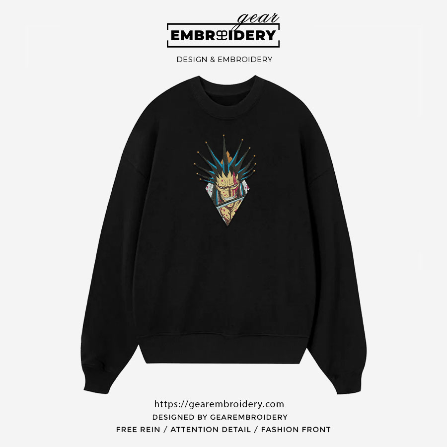 Zaraki kenpachi Bleach Anime Embroidered Design Personalized Embroidered T Shirt Sweatshirt Hoodie Clothing BL028