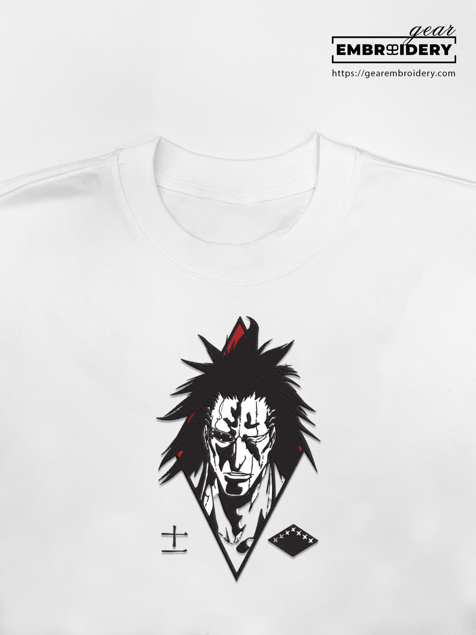 Zaraki kenpachi Bleach Anime Embroidered Design Personalized Embroidered T Shirt Sweatshirt Hoodie Clothing BL029