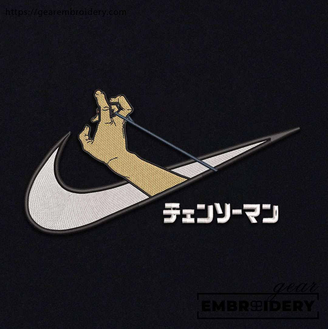 Chain pull swoosh nike Chainsaw Man Clover Anime Embroidered Design Personalized Embroidered T Shirt Sweatshirt Hoodie Clothing CM007