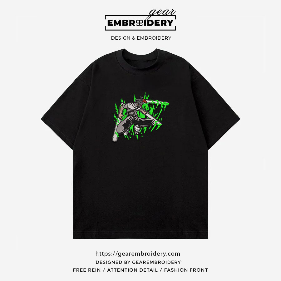 Chainsaw man Chainsaw Man Anime Embroidered Design Personalized Embroidered T Shirt Sweatshirt Hoodie Clothing CM009