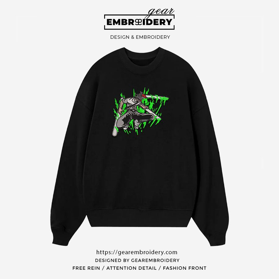 Chainsaw man Chainsaw Man Anime Embroidered Design Personalized Embroidered T Shirt Sweatshirt Hoodie Clothing CM009