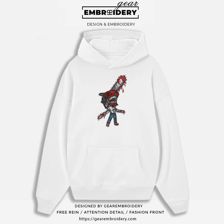 Chainsaw man Chainsaw Man Anime Embroidered Design Personalized Embroidered T Shirt Sweatshirt Hoodie Clothing CM010