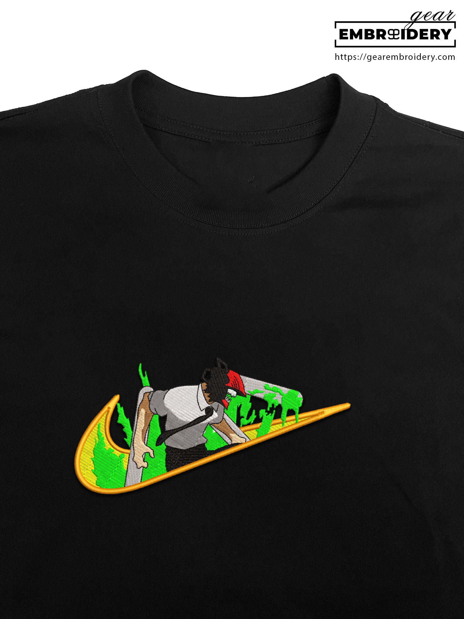 Denji chainsaw swoosh nike Chainsaw Man Clover Anime Embroidered Design Personalized Embroidered T Shirt Sweatshirt Hoodie Clothing CM012