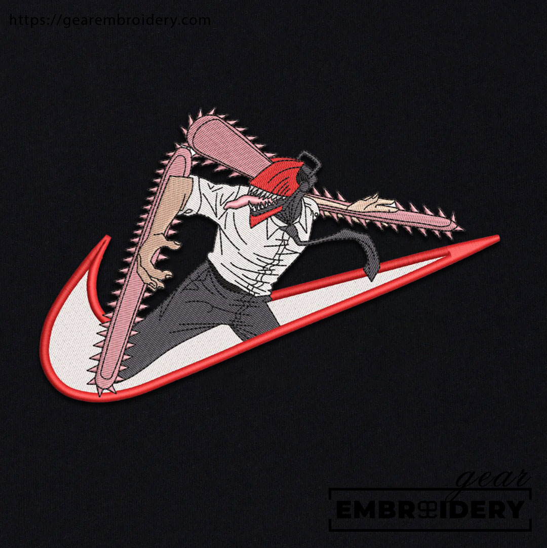 Denji chainsaw swoosh nike Chainsaw Man Clover Anime Embroidered Design Personalized Embroidered T Shirt Sweatshirt Hoodie Clothing CM013