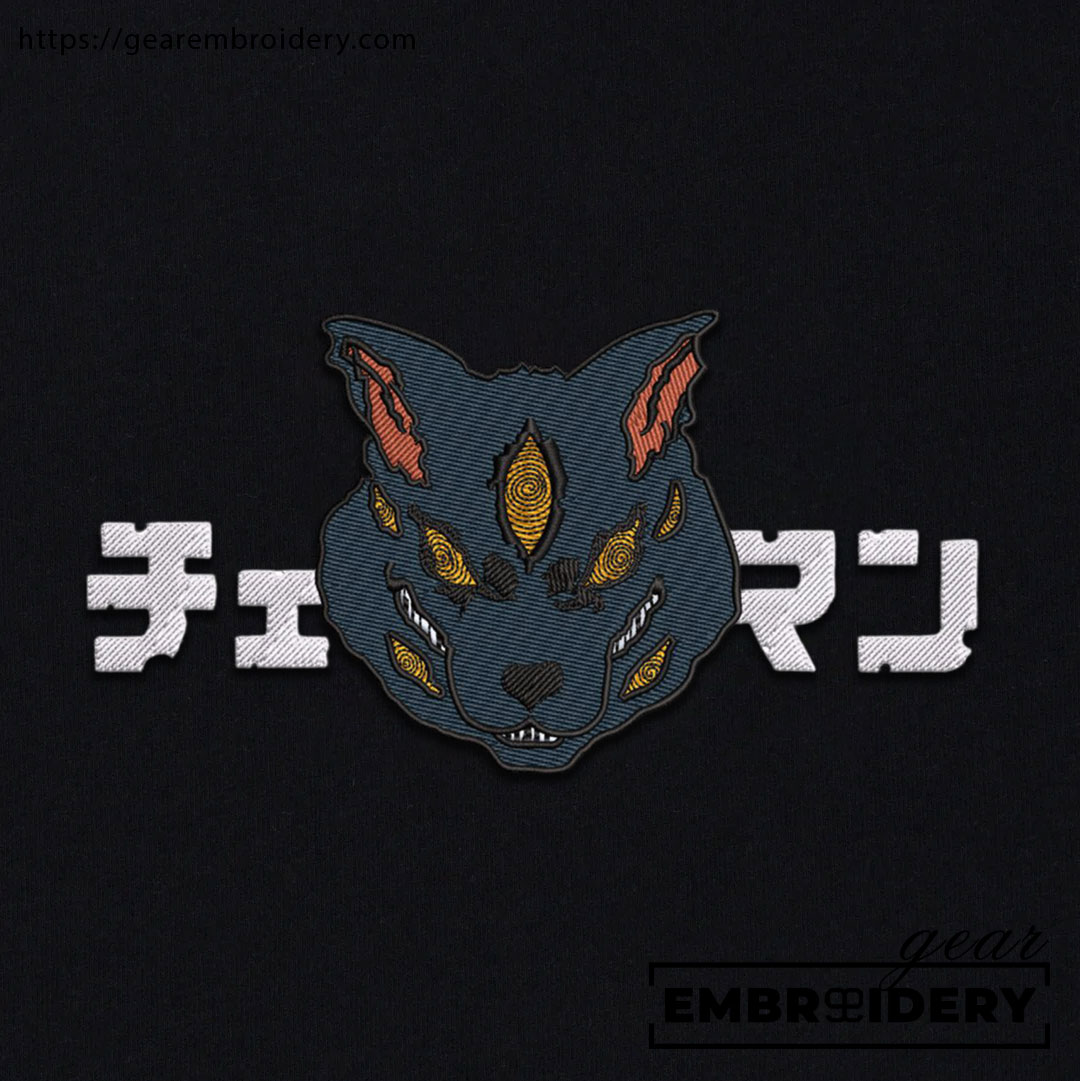 Fox Devil Chainsaw Man Anime Embroidered Design Personalized Embroidered T Shirt Sweatshirt Hoodie Clothing CM017