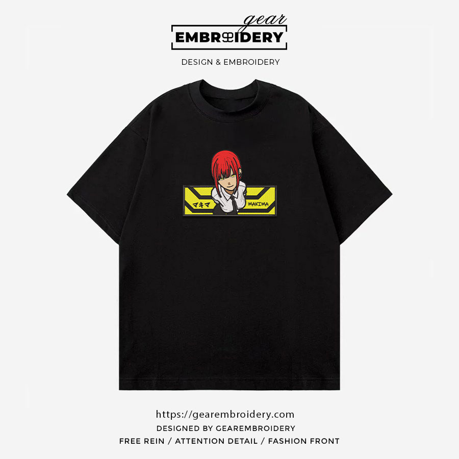 Makima Chainsaw Man Anime Embroidered Design Personalized Embroidered T Shirt Sweatshirt Hoodie Clothing CM020