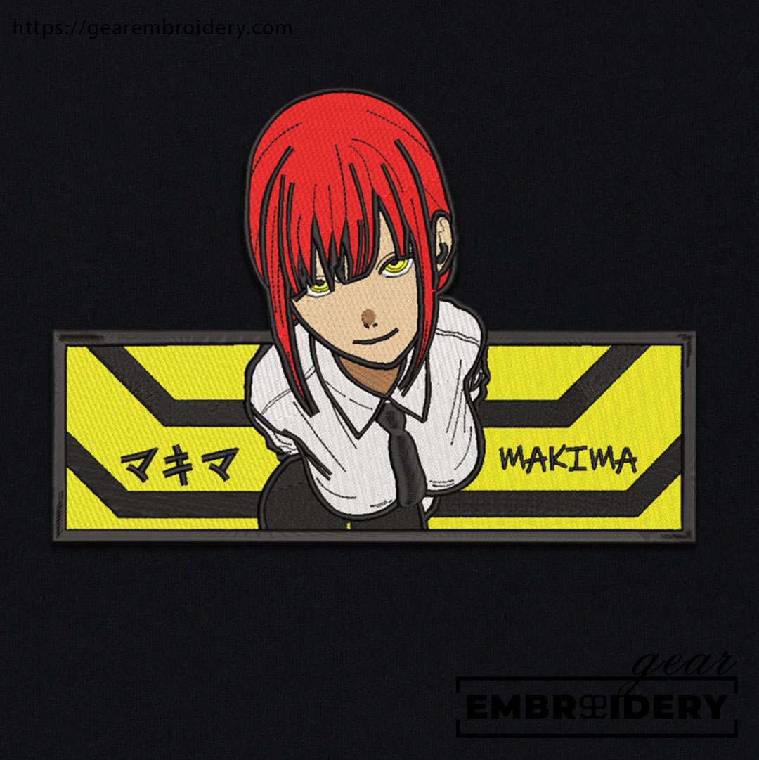 Makima Chainsaw Man Anime Embroidered Design Personalized Embroidered T Shirt Sweatshirt Hoodie Clothing CM020