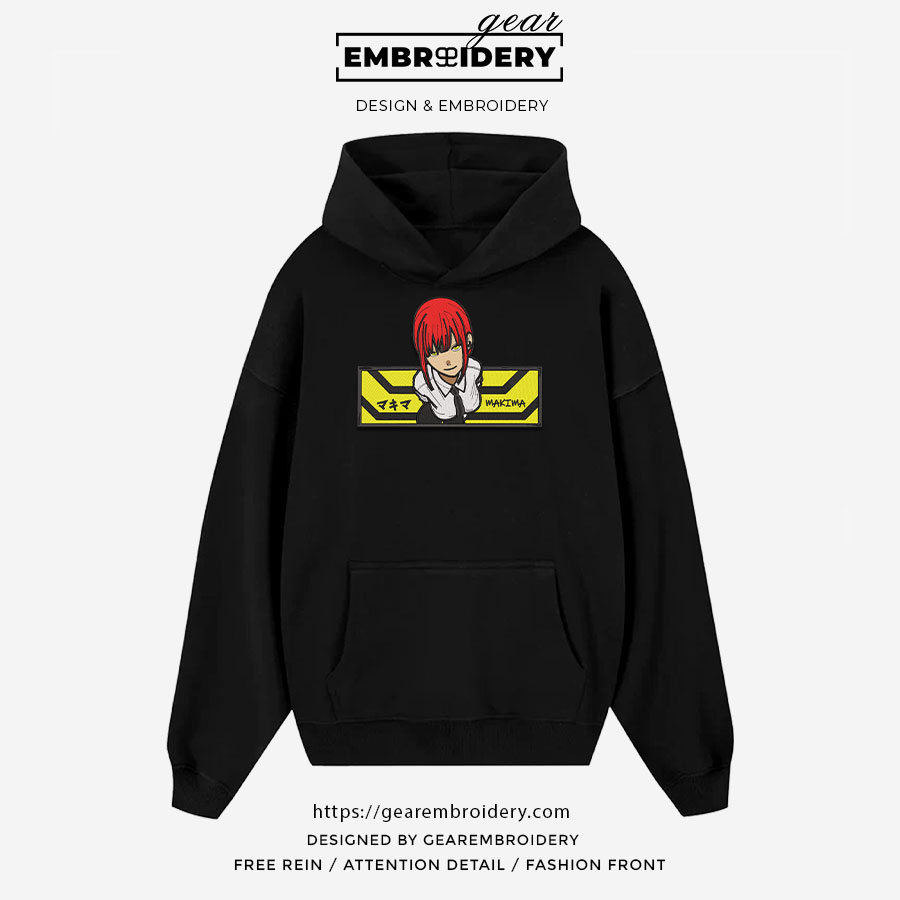 Makima Chainsaw Man Anime Embroidered Design Personalized Embroidered T Shirt Sweatshirt Hoodie Clothing CM020