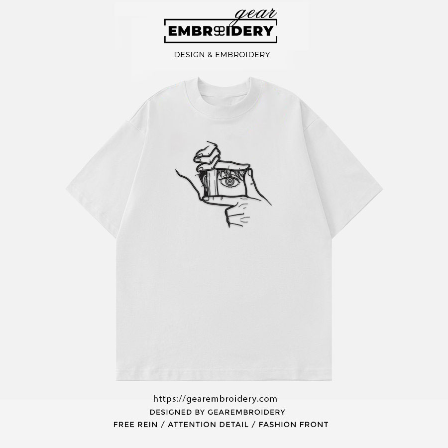 Makima eye Chainsaw Man Anime Embroidered Design Personalized Embroidered T Shirt Sweatshirt Hoodie Clothing CM022