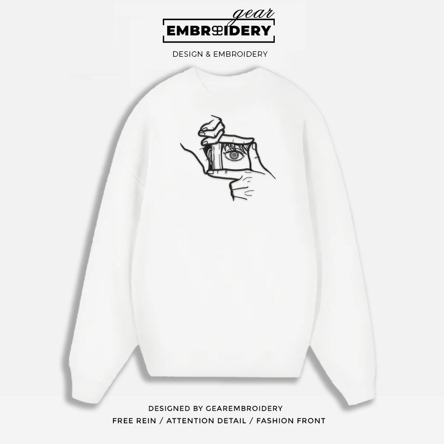 Makima eye Chainsaw Man Anime Embroidered Design Personalized Embroidered T Shirt Sweatshirt Hoodie Clothing CM022