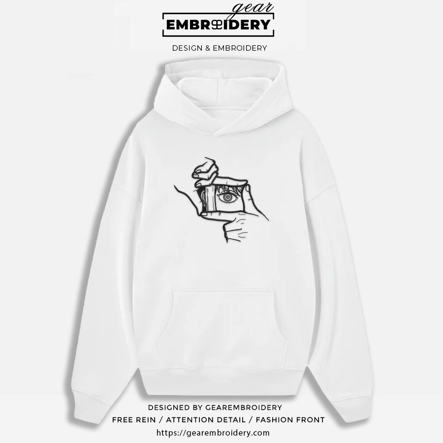 Makima eye Chainsaw Man Anime Embroidered Design Personalized Embroidered T Shirt Sweatshirt Hoodie Clothing CM022