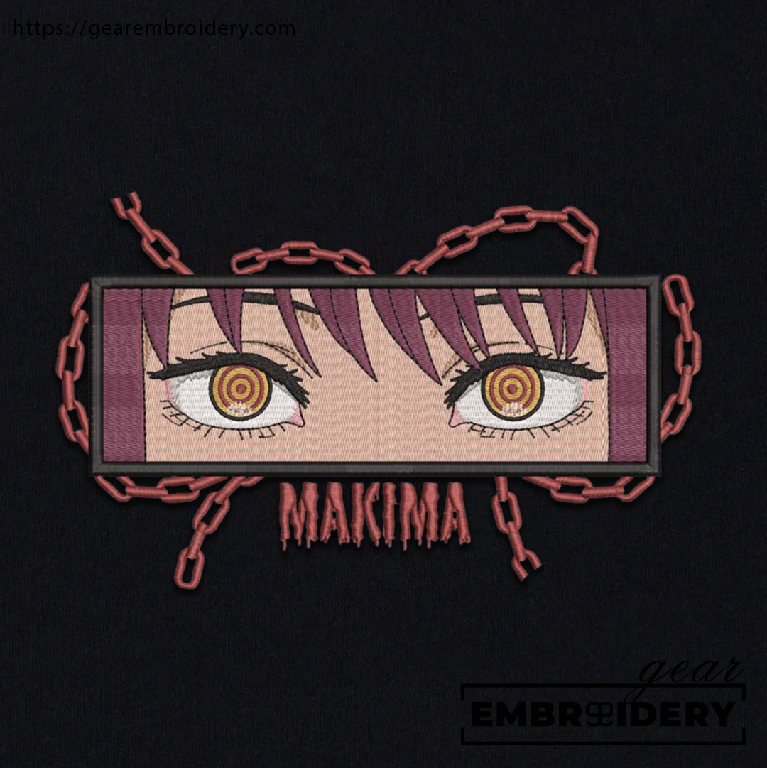 Makima eyes Chainsaw Man Anime Embroidered Design Personalized Embroidered T Shirt Sweatshirt Hoodie Clothing CM023