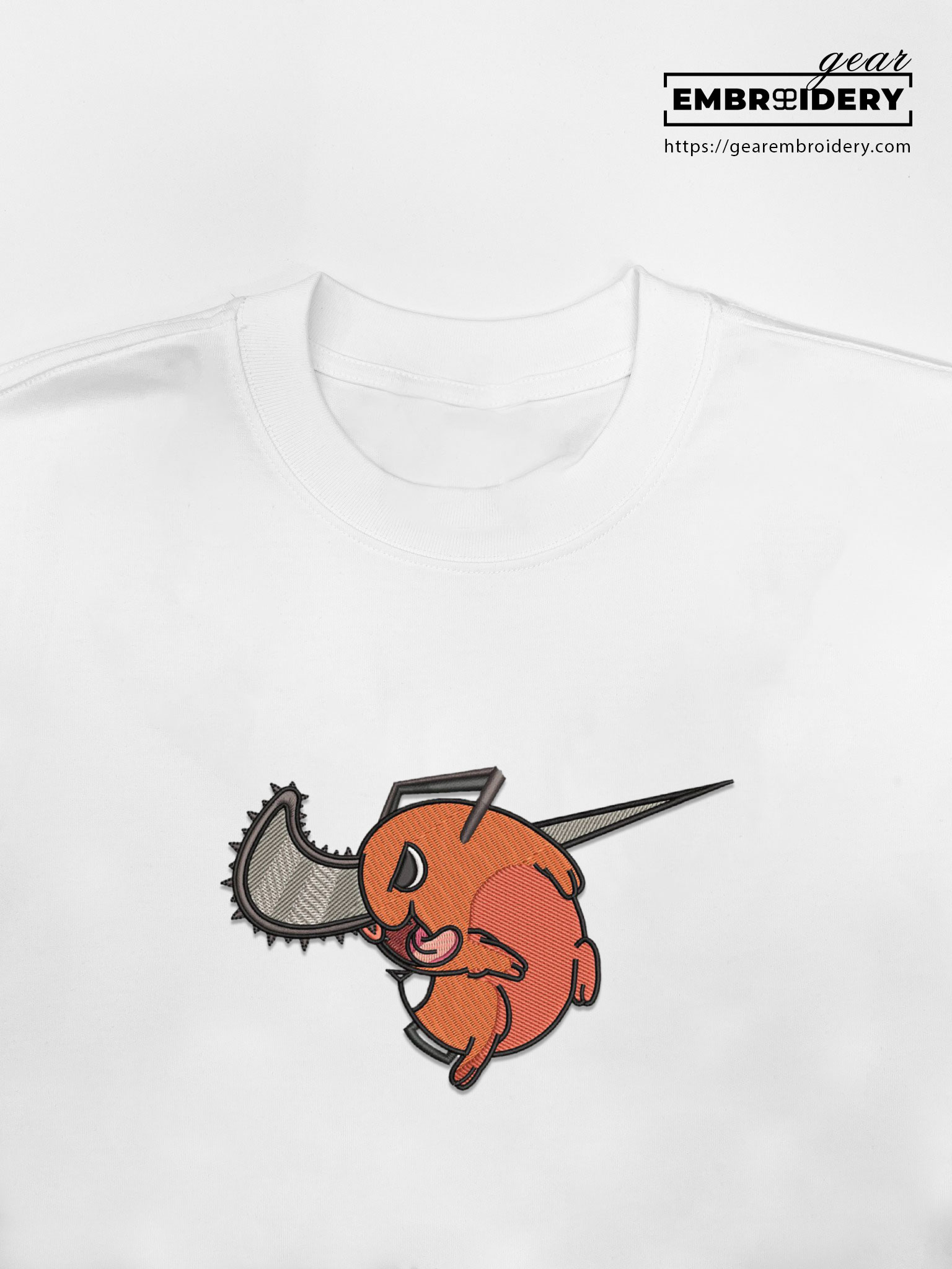 Pochita swoosh nike Chainsaw Man Clover Anime Embroidered Design Personalized Embroidered T Shirt Sweatshirt Hoodie Clothing CM025