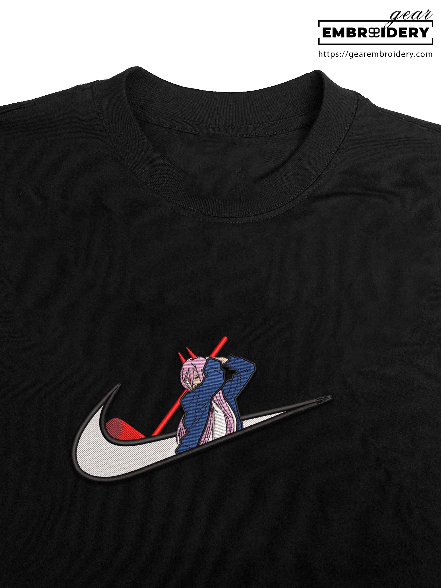 Power swoosh nike Chainsaw Man Clover Anime Embroidered Design Personalized Embroidered T Shirt Sweatshirt Hoodie Clothing CM030