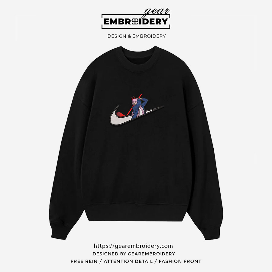 Power swoosh nike Chainsaw Man Clover Anime Embroidered Design Personalized Embroidered T Shirt Sweatshirt Hoodie Clothing CM030