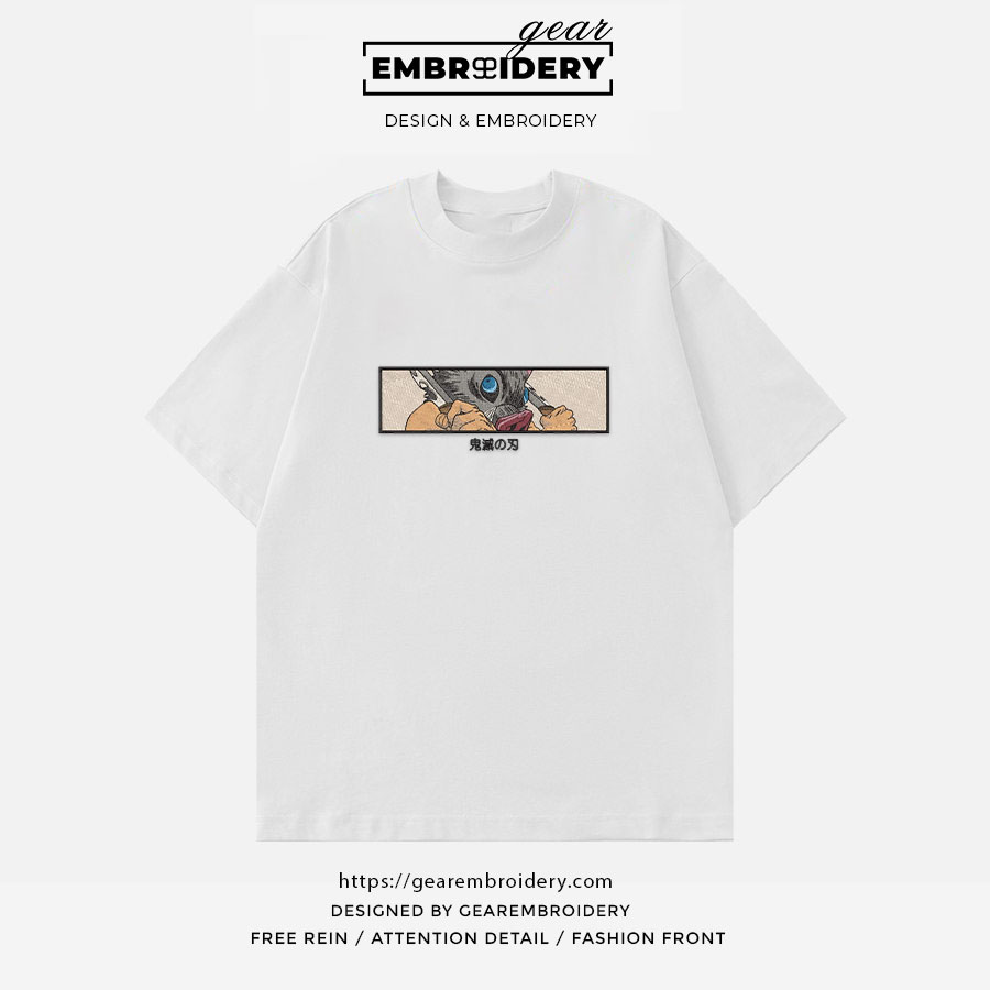Inosuke eyes Demon Slayer Anime Embroidered Design Personalized Embroidered T Shirt Sweatshirt Hoodie Clothing DS0044