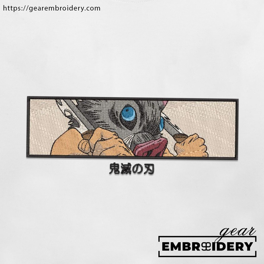 Inosuke eyes Demon Slayer Anime Embroidered Design Personalized Embroidered T Shirt Sweatshirt Hoodie Clothing DS0044