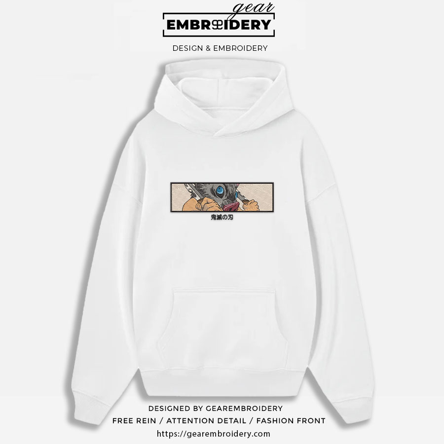 Inosuke eyes Demon Slayer Anime Embroidered Design Personalized Embroidered T Shirt Sweatshirt Hoodie Clothing DS0044