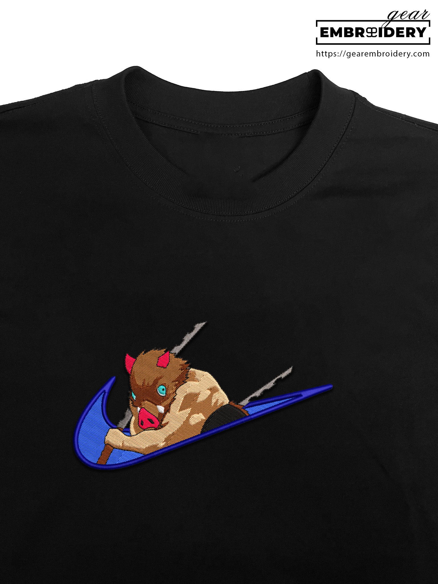 Inosuke swoosh nike Demon Slayer Anime Embroidered Design Personalized Embroidered T Shirt Sweatshirt Hoodie Clothing DS0045