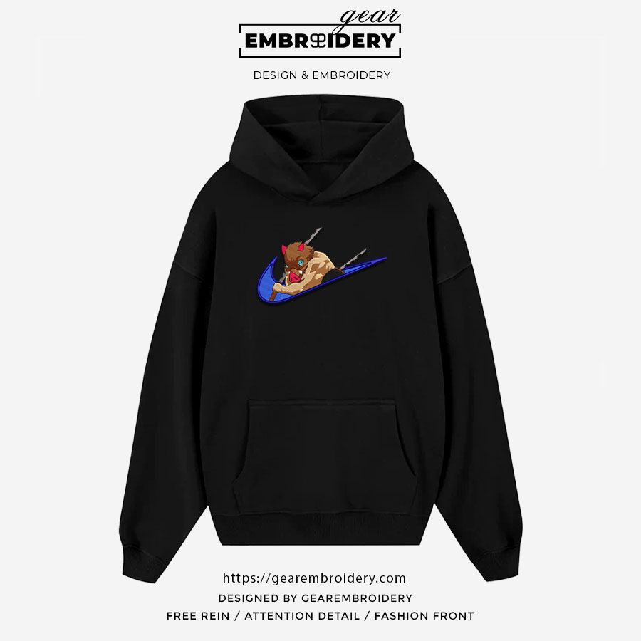 Inosuke swoosh nike Demon Slayer Anime Embroidered Design Personalized Embroidered T Shirt Sweatshirt Hoodie Clothing DS0045