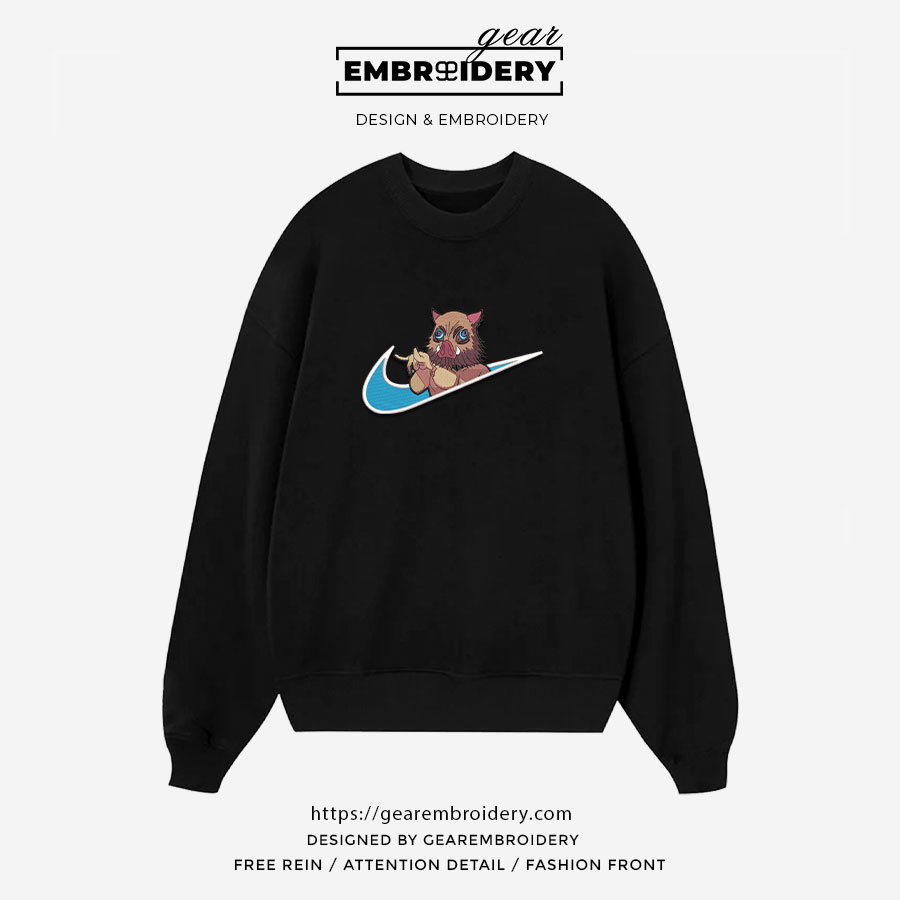 Inosuke swoosh nike Demon Slayer Anime Embroidered Design Personalized Embroidered T Shirt Sweatshirt Hoodie Clothing DS0046