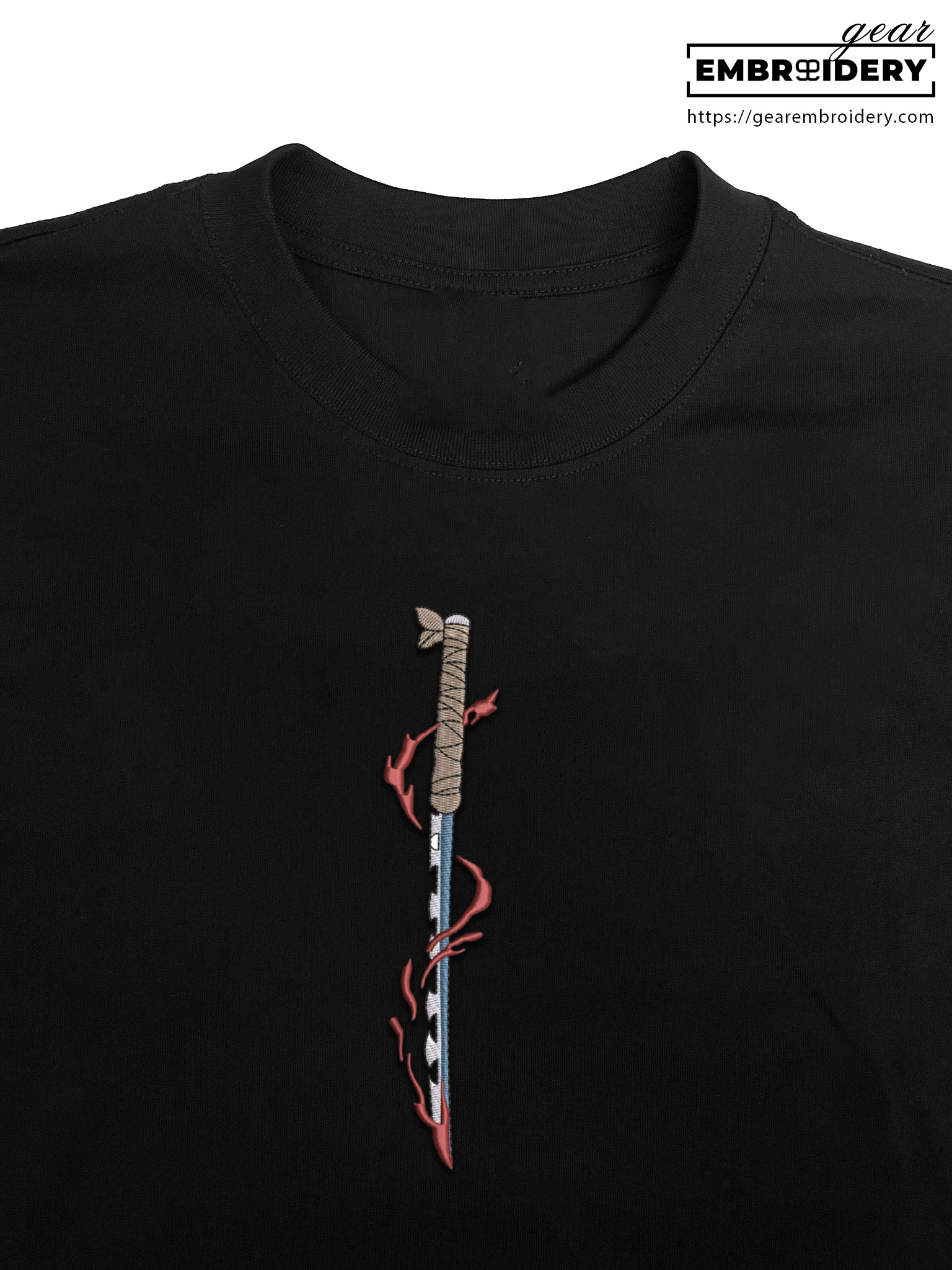 Inosuke sword Demon Slayer Anime Embroidered Design Personalized Embroidered T Shirt Sweatshirt Hoodie Clothing DS0048