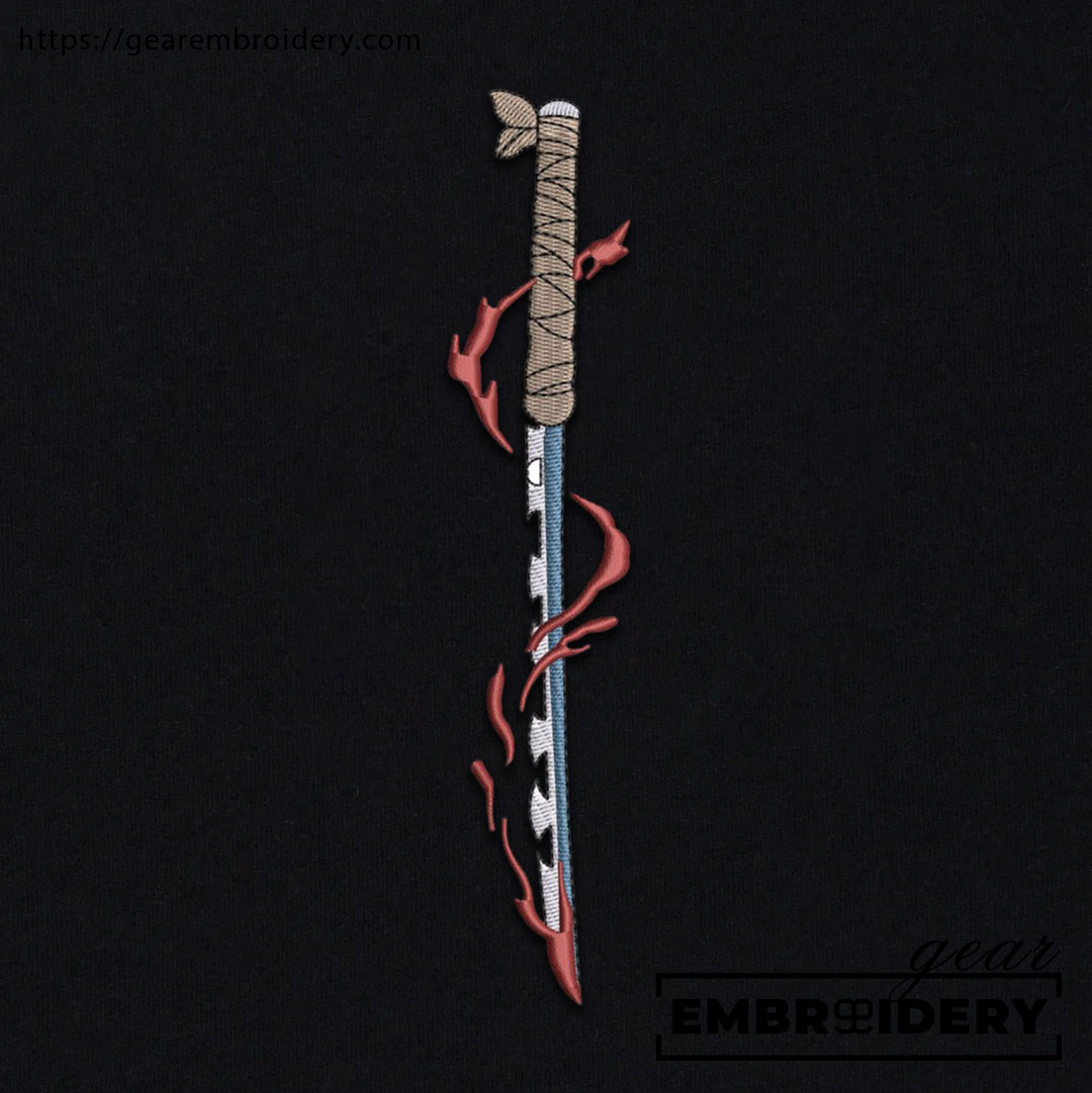 Inosuke sword Demon Slayer Anime Embroidered Design Personalized Embroidered T Shirt Sweatshirt Hoodie Clothing DS0048