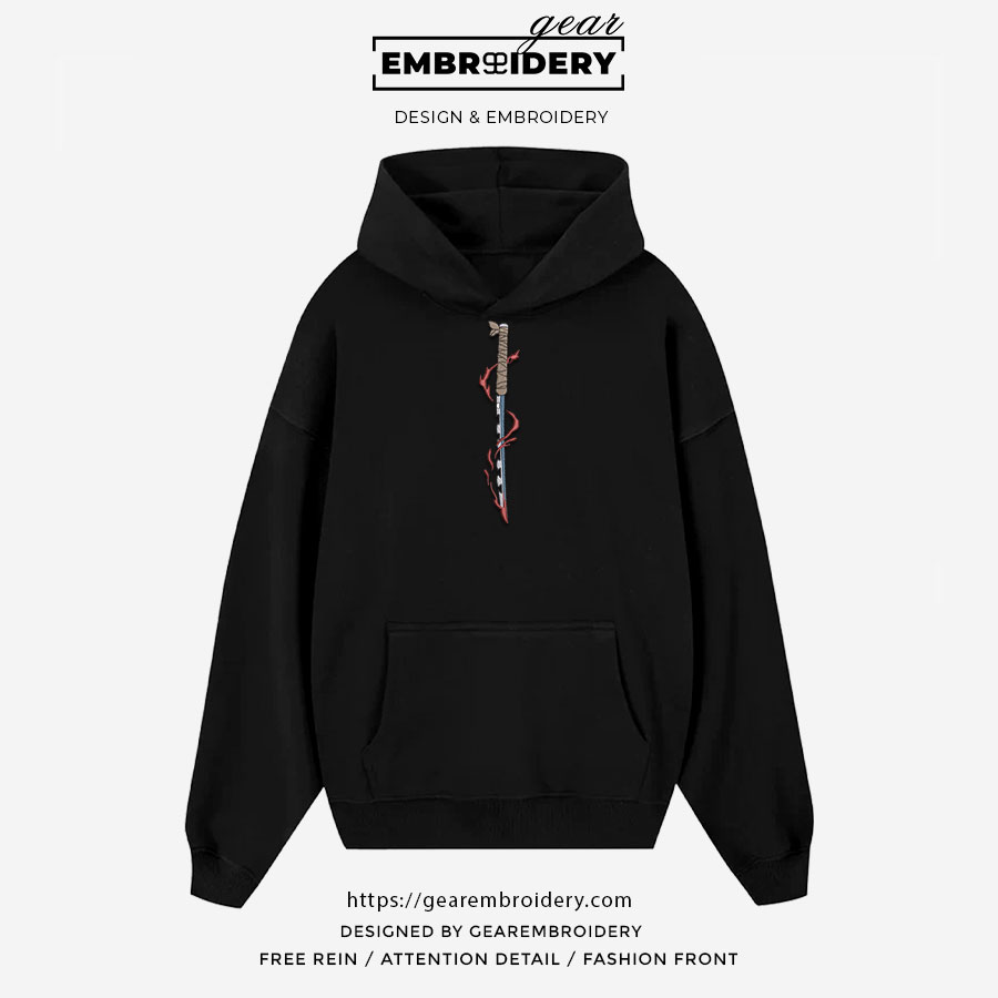 Inosuke sword Demon Slayer Anime Embroidered Design Personalized Embroidered T Shirt Sweatshirt Hoodie Clothing DS0048