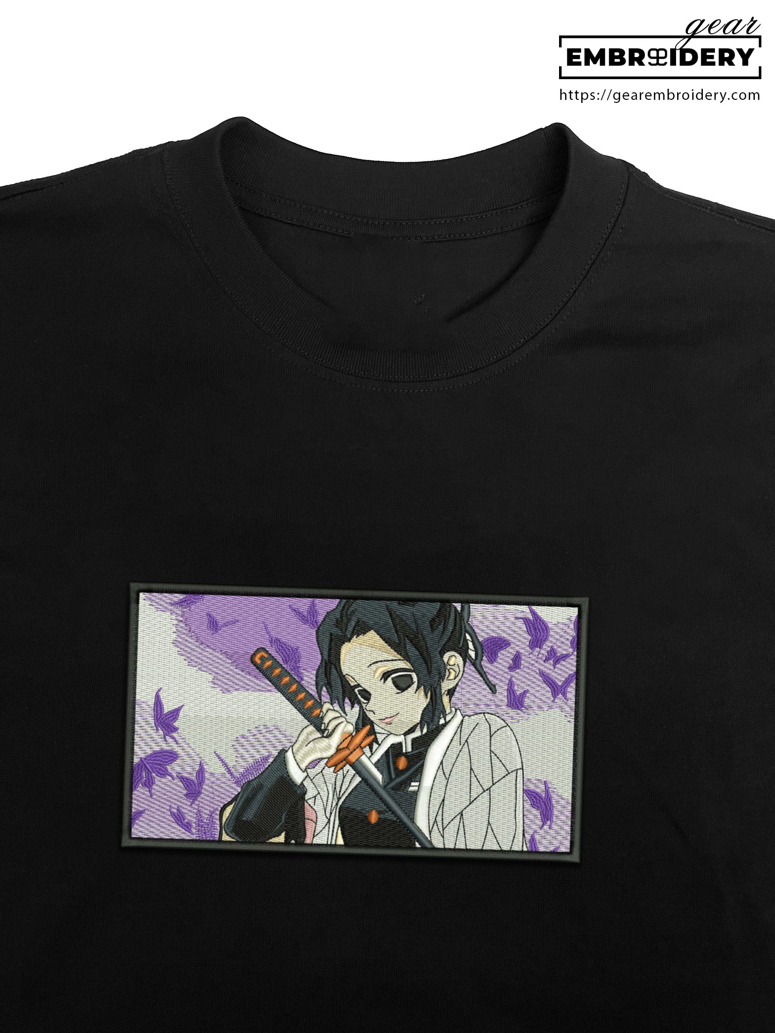 Kocho shinobu Demon Slayer Anime Embroidered Design Personalized Embroidered T Shirt Sweatshirt Hoodie Clothing DS0051