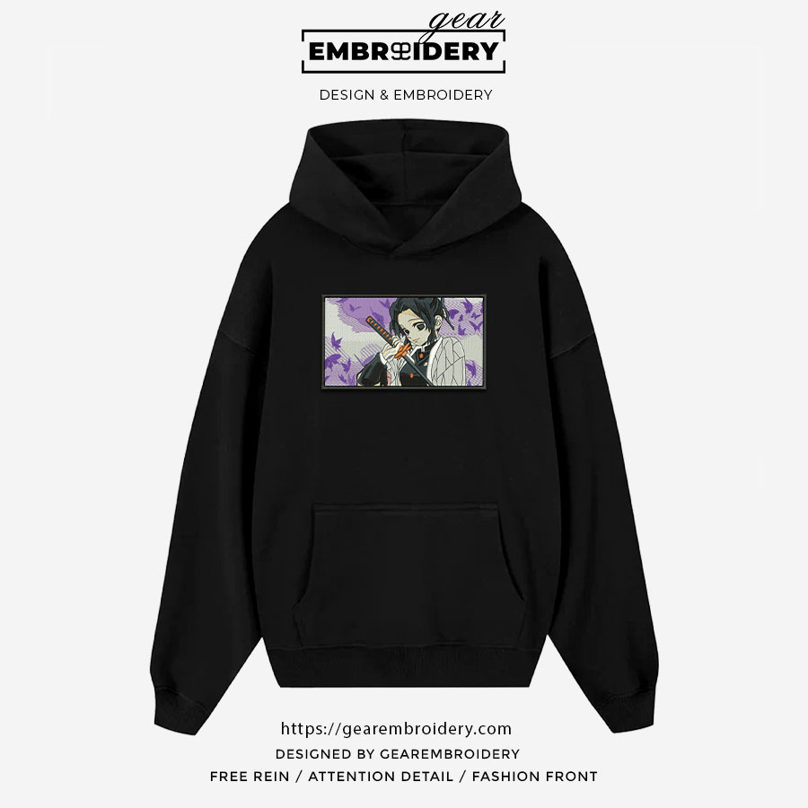 Kocho shinobu Demon Slayer Anime Embroidered Design Personalized Embroidered T Shirt Sweatshirt Hoodie Clothing DS0051
