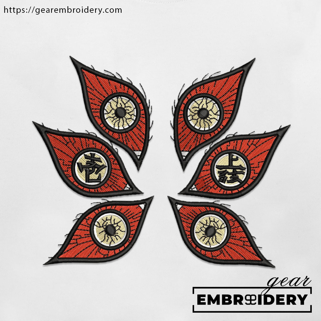 Kokushibo eyes Demon Slayer Anime Embroidered Design Personalized Embroidered T Shirt Sweatshirt Hoodie Clothing DS0053