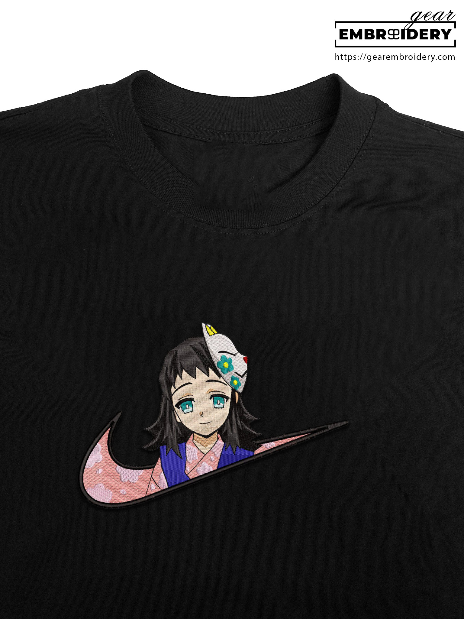 Makomo swoosh nike Demon Slayer Anime Embroidered Design Personalized Embroidered T Shirt Sweatshirt Hoodie Clothing DS0058