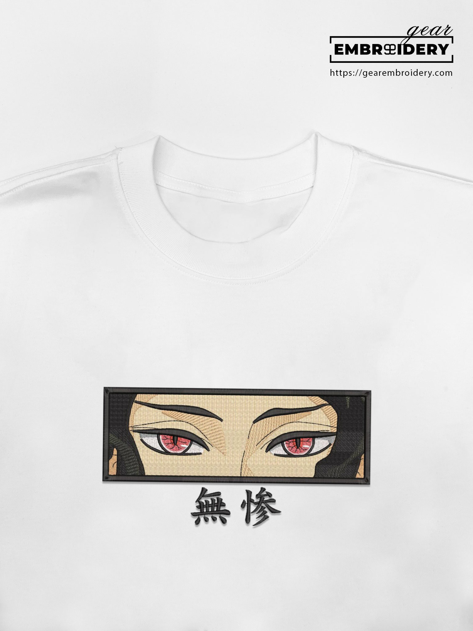Muzan eyes Demon Slayer Anime Embroidered Design Personalized Embroidered T Shirt Sweatshirt Hoodie Clothing DS0061