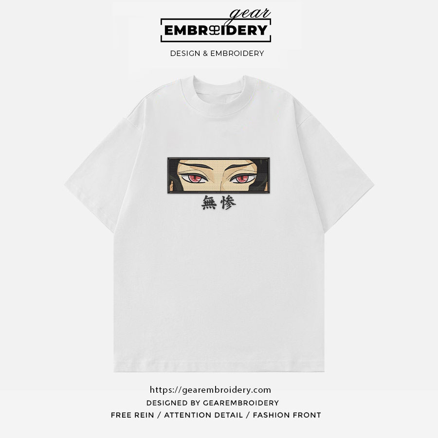 Muzan eyes Demon Slayer Anime Embroidered Design Personalized Embroidered T Shirt Sweatshirt Hoodie Clothing DS0061