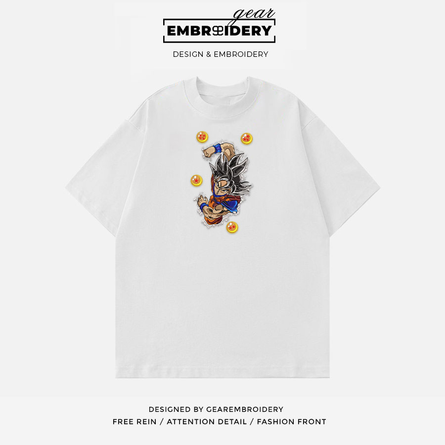 Goku Dragon Ball Anime Embroidered Design Personalized Embroidered T Shirt Sweatshirt Hoodie Clothing DB036