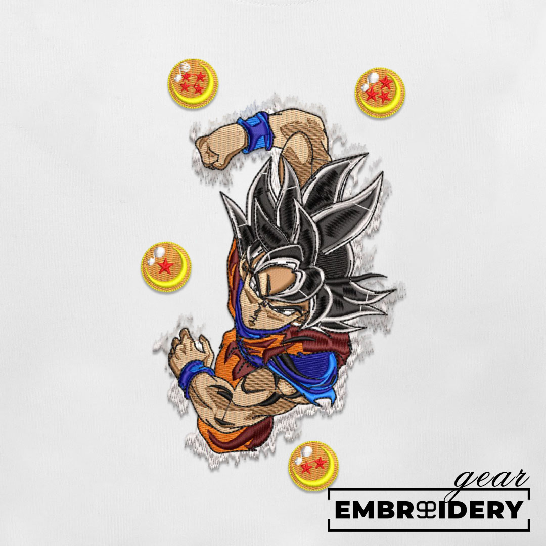 Goku Dragon Ball Anime Embroidered Design Personalized Embroidered T Shirt Sweatshirt Hoodie Clothing DB036